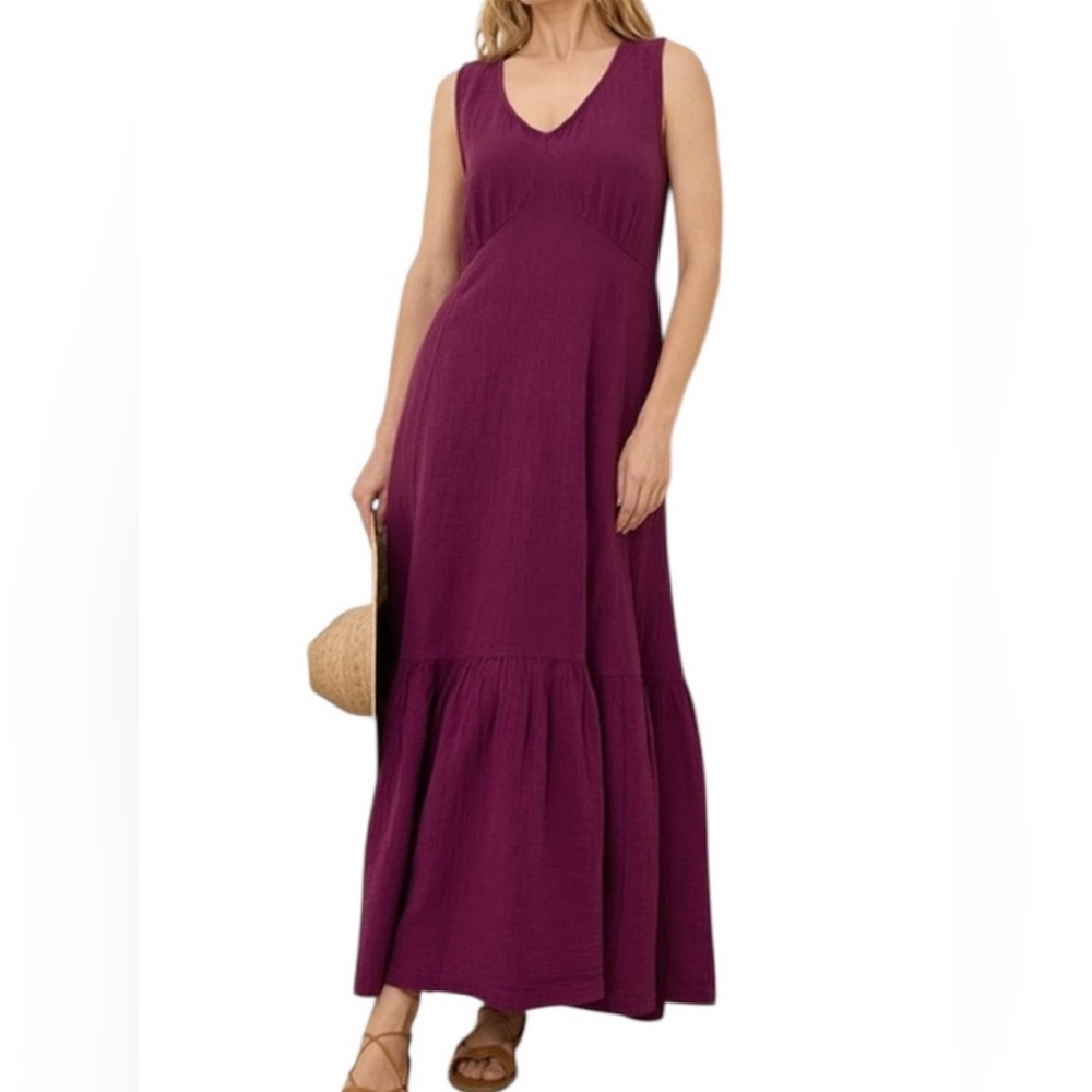 Pact Sangria Coastal Double Gauze Beach To Brunch Dress
